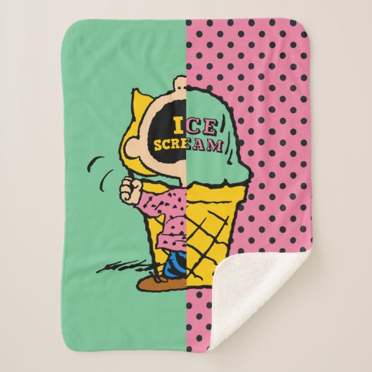 Peanuts | Sally Ice Cream Half & Half Sherpa Deken (Voorkant)