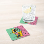 Peanuts | Sally Ice Cream Half & Half Vierkante Kartonnen Onderzetter (Insitu)