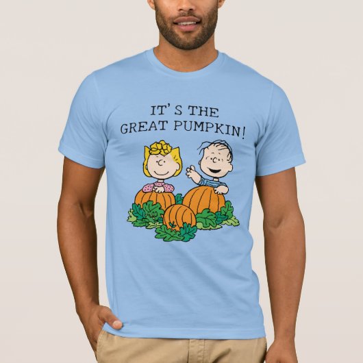 Peanuts | Sally & Linus in het pompoenveld T-shirt (Voorkant)