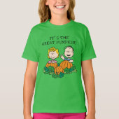 Peanuts | Sally & Linus in het pompoenveld T-shirt (Voorkant)