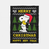 Peanuts Santa Claus Hug Fleece Deken (Voorkant)