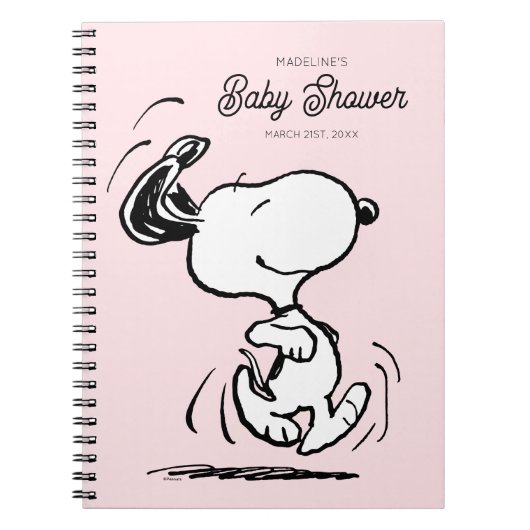 Peanuts | Snoopy Baby shower Gast & Geschenklijst Notitieboek (Voorkant)