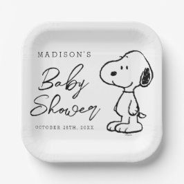 Peanuts Snoopy | BABY SHOWER Papieren Bordje