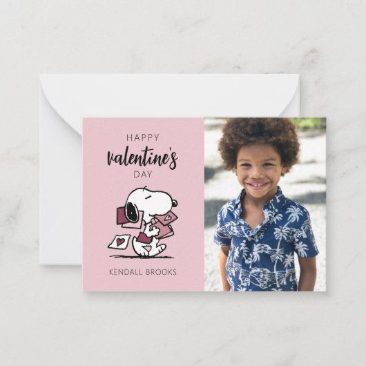 Peanuts | Snoopy bezorgt Valentijnskaarten Notitiekaartje (Voorkant)