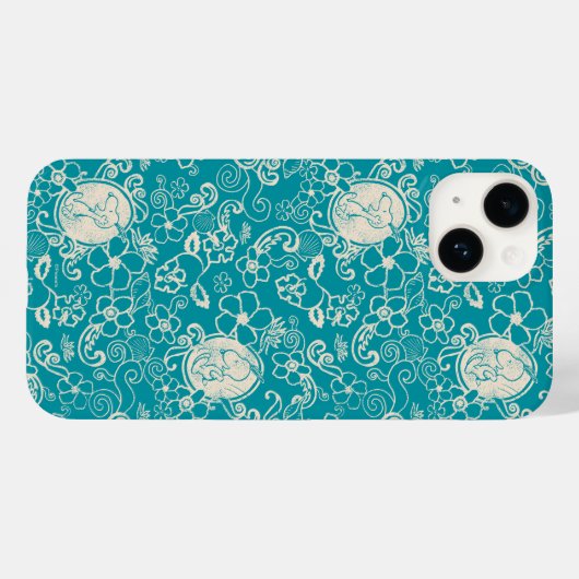 Peanuts | Snoopy Blauwgroen tropisch strandpatroon Case-Mate iPhone Case (Achterkant (horizontaal))