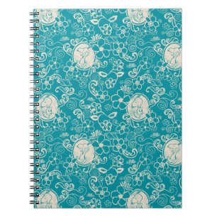 Peanuts   Snoopy Blauwgroen tropisch strandpatroon Notitieboek