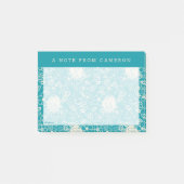 Peanuts | Snoopy Blauwgroen tropisch strandpatroon Post-it® Notes (Voorkant)