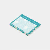 Peanuts | Snoopy Blauwgroen tropisch strandpatroon Post-it® Notes (Schuin)