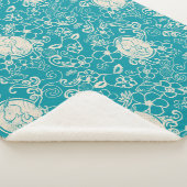 Peanuts | Snoopy Blauwgroen tropisch strandpatroon Sherpa Deken (3/4)