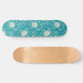 Peanuts | Snoopy Blauwgroen tropisch strandpatroon Skateboard (Horizontaal)