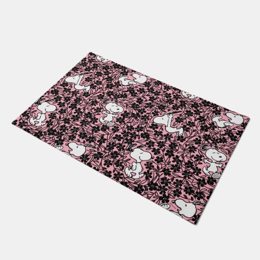 Peanuts | Snoopy Bloem Vine Patroon Deurmat (Schuin)