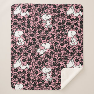 Peanuts Snoopy Bloem Vine Patroon Sherpa Deken