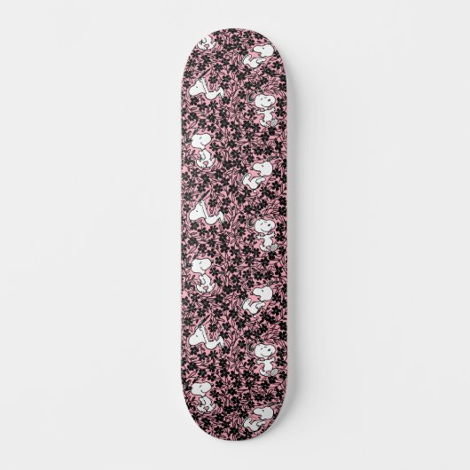 Peanuts | Snoopy Bloem Vine Patroon Skateboard (Voorkant)