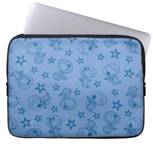 Peanuts Snoopy Blue Space Astronaut Patroon Laptop Sleeve