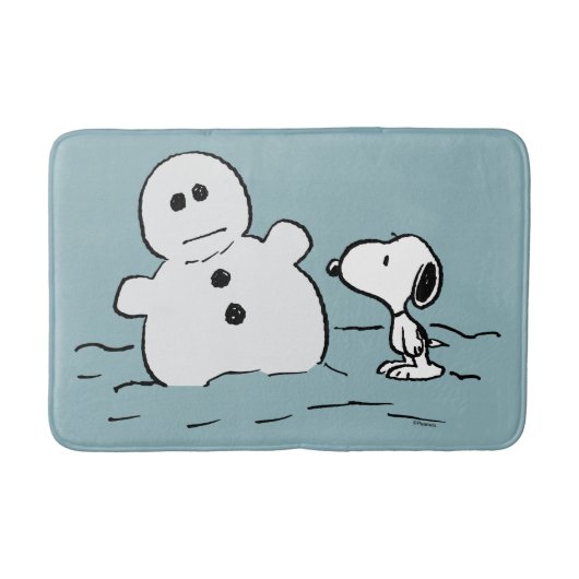 Peanuts | Snoopy bouwt een sneeuwpop Badmat (Voorkant)