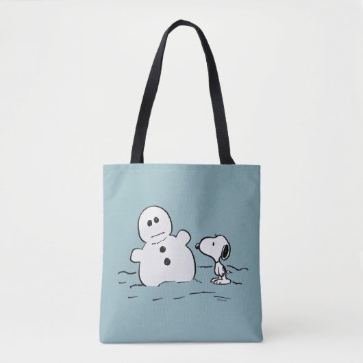 Peanuts | Snoopy bouwt een sneeuwpop Draagtas (Voorkant)