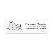 Peanuts | Snoopy bouwt een sneeuwpop Etiket (Voorkant)