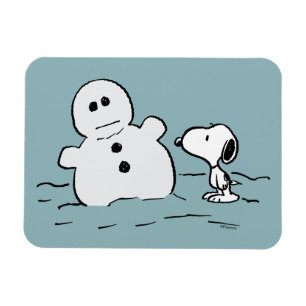 Peanuts   Snoopy bouwt een sneeuwpop Magneet