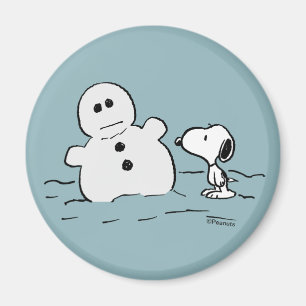 Peanuts   Snoopy bouwt een sneeuwpop Magneet