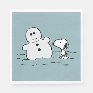 Peanuts   Snoopy bouwt een sneeuwpop Servet