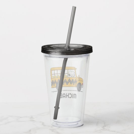 Peanuts | Snoopy Bus Driver Acryl Drinkbeker (Achterkant)