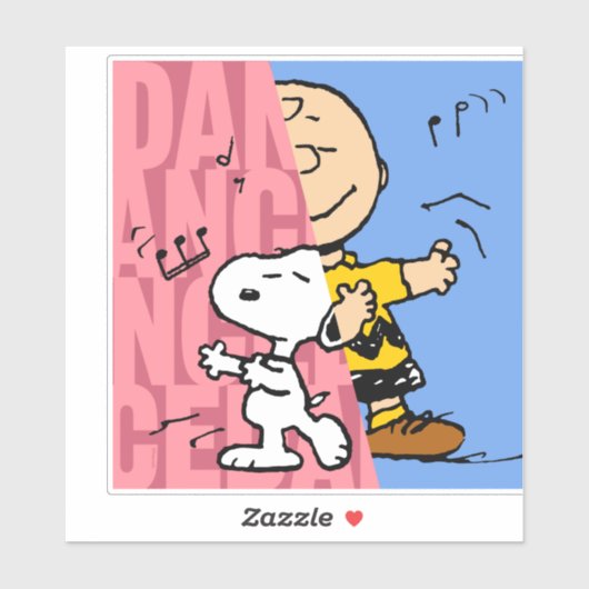 Peanuts | Snoopy & Charlie Brown Half & Half Dance Sticker (Vel)