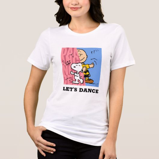 Peanuts | Snoopy & Charlie Brown Half & Half Dance Tri-Blend Shirt (Voorkant)