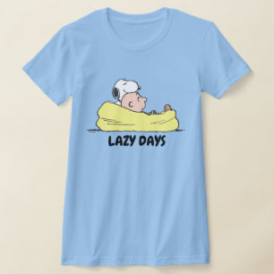 Peanuts   Snoopy & Charlie Brown in zitzak stoel T-shirt