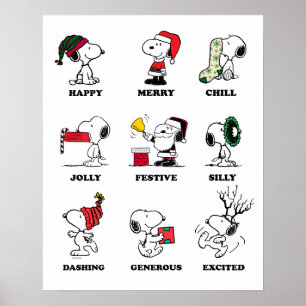 Peanuts   Snoopy Christmas Holiday Moods Poster