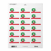 Peanuts | Snoopy Christmas Wreath Gift Label (Full Sheet)