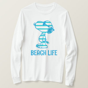 Peanuts   Snoopy Cyan Stripes Zonnebril T-shirt