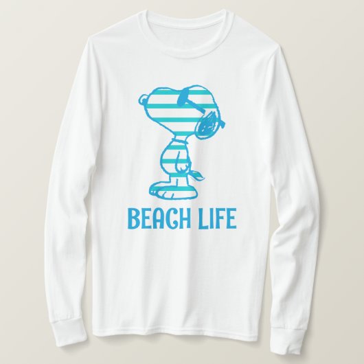 Peanuts | Snoopy Cyan Stripes Zonnebril T-shirt (Design voorkant)