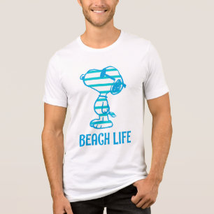 Peanuts Snoopy Cyan Stripes Zonnebril Tri-Blend Shirt