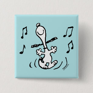 Peanuts Snoopy Dancing Vierkante Button 5,1 Cm