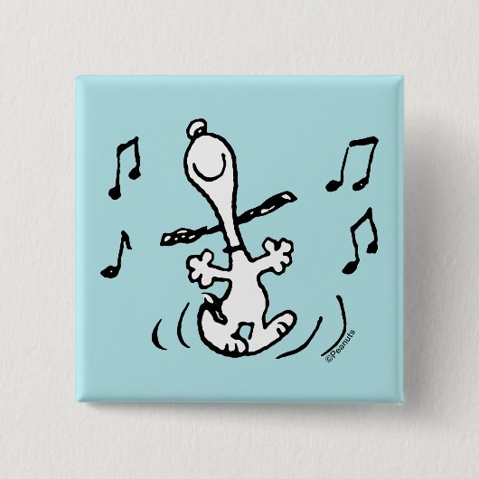 Peanuts | Snoopy Dancing Vierkante Button 5,1 Cm (Voorkant)