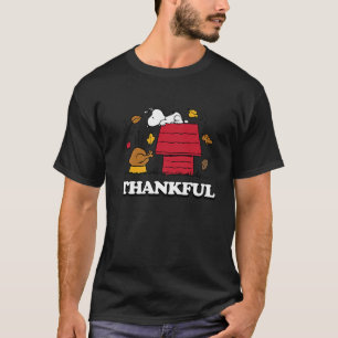 Peanuts Snoopy Dankbaar Turkije met Fall Leaves Pr T-shirt