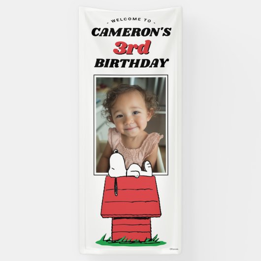 Peanuts Snoopy Dog House Birthday Banner (Verticaal)