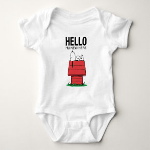 Peanuts Snoopy Dog House HALLO 'm Nieuw hier Romper