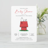 Peanuts Snoopy Dog House - Invitation Baby shower (Debout devant)