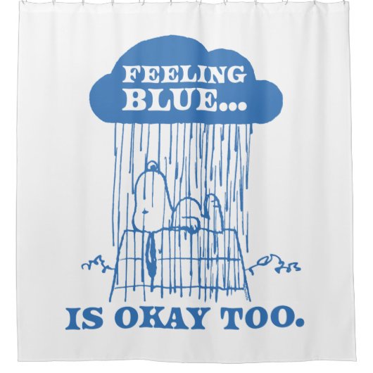 Peanuts | Snoopy Feeling Blue is ook OK Douchegordijn (Voorkant)