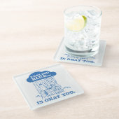 Peanuts | Snoopy Feeling Blue is ook OK Glazen Onderzetter (Schuin)