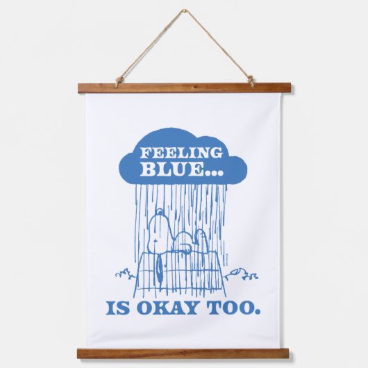 Peanuts | Snoopy Feeling Blue is ook OK Hangend Wandkleed (Voorkant)