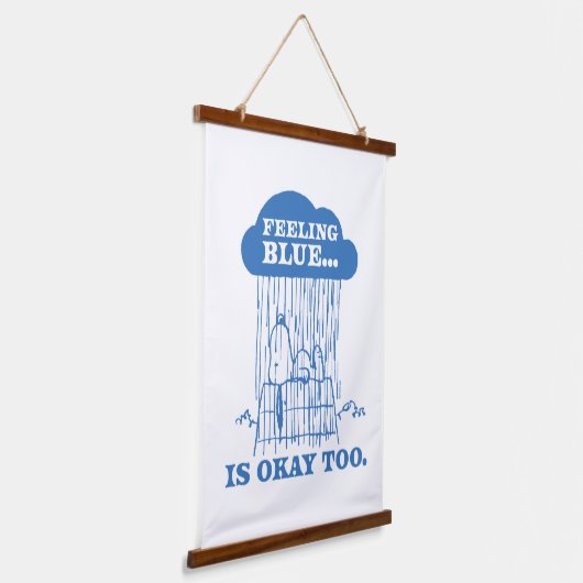 Peanuts | Snoopy Feeling Blue is ook OK Hangend Wandkleed (Gebogen)