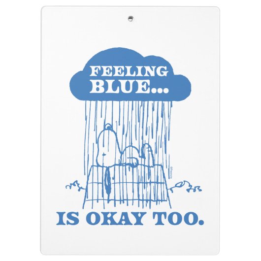 Peanuts | Snoopy Feeling Blue is ook OK Klembord (Achterkant)