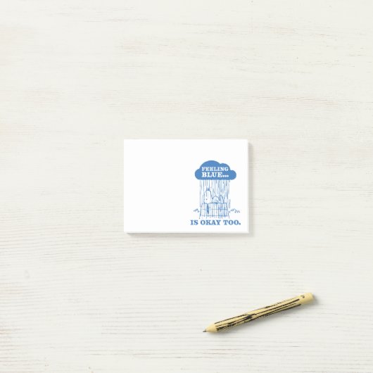 Peanuts | Snoopy Feeling Blue is ook OK Post-it® Notes (Op bureau)