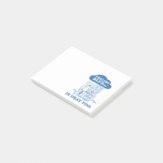 Peanuts | Snoopy Feeling Blue is ook OK Post-it® Notes (Schuin)