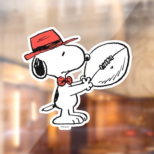 Peanuts | Snoopy Football Coach Raamsticker (Vel 2)