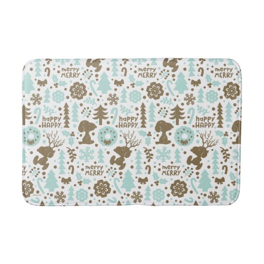 Peanuts | Snoopy Frosty Christmas Pattern Badmat (Voorkant)
