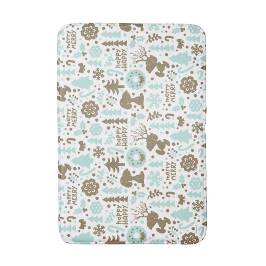 Peanuts | Snoopy Frosty Christmas Pattern Badmat (Voorkant Verticaal)