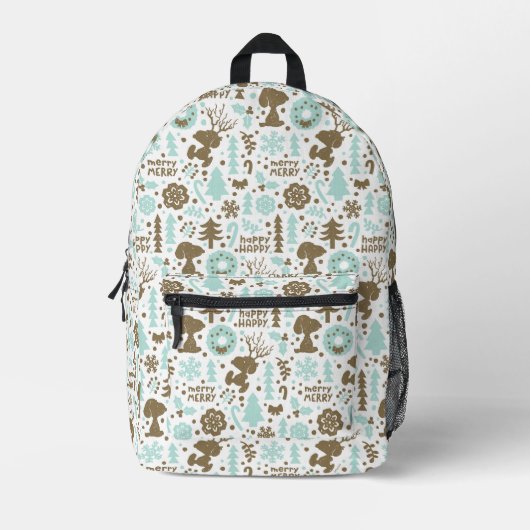 Peanuts | Snoopy Frosty Christmas Pattern Bedrukte Rugzak (Voorkant)